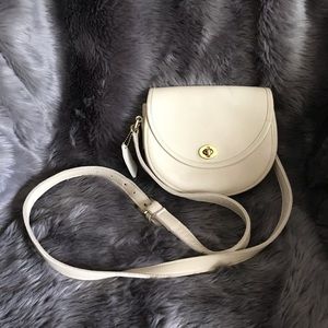 Vintage Coach Cream Leather Crossbody